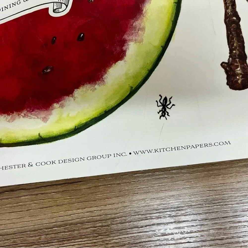 Kitchen Paper Placemats Watermelon Setting Pad Of 50 Hester & Cook NWT